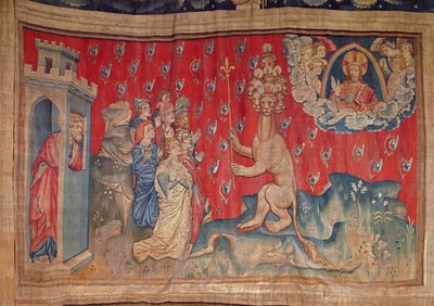Adoration of the Beast, from the Apocalypse Tapestry of Angers, 1373-87 by Nicolas Bataille
